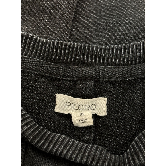 Pilcro Black Pleated Distressed Cotton Boxy Sweatshirt XL - Picture 6 of 8